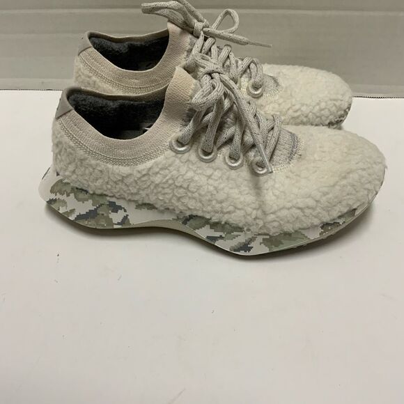 Allbirds Womens  6 Natural White Cloud Pixel Wool Dasher Fluff Sneaker Shoes - Picture 4 of 8